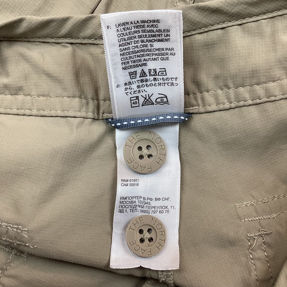 North Face Convertible Cargo Hiking Camping Pant Tan Nylon - Picture 9 of 12